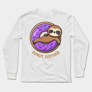 Donut Disturb Sloth Long Sleeve T-Shirt